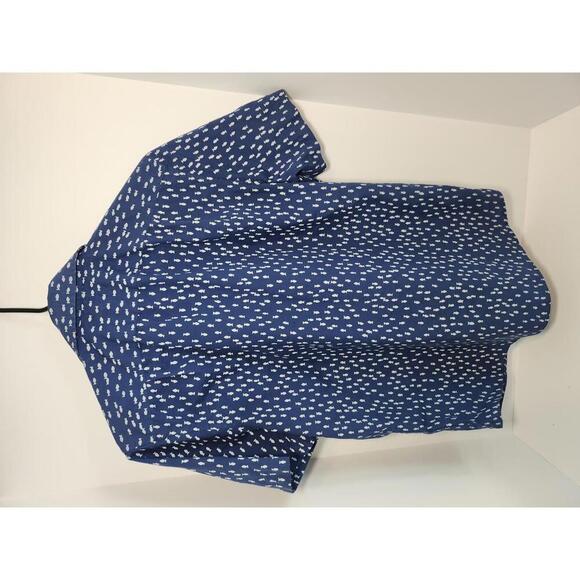 Nautica Short Sleeve Shirt - Stylish Blue Pattern - Picture 2 of 3